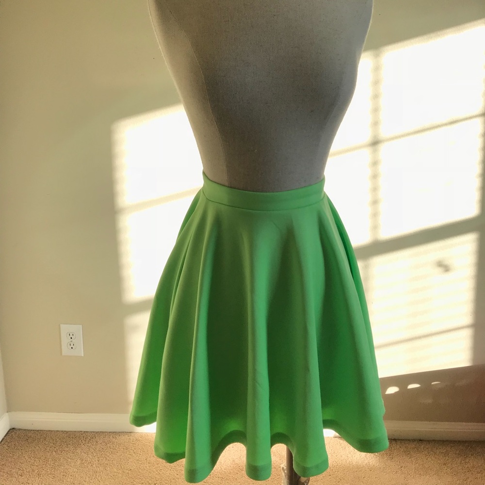 Lime Green Skater Skirt